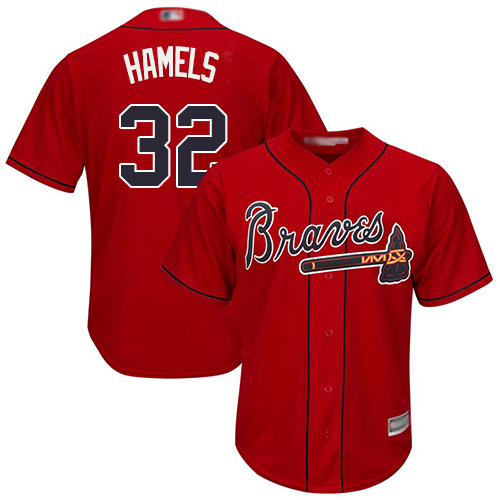 Braves #32 Cole Hamels Red New Cool Base Stitched Youth MLB Jersey